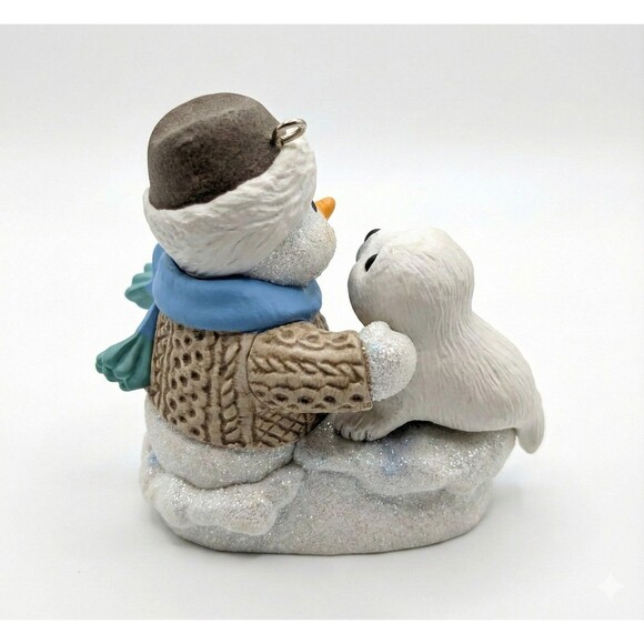 2009 Hallmark Keepsake Ornament SNOW BUDDIES 12th Series Snowman Seal QX8095 Box - Picture 4 of 15